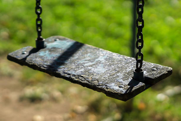 istock Horizontal vintage swing green bokeh background 638805444