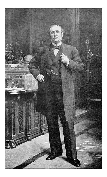 istock Antique dotprinted photograph of painting: Man 638807472