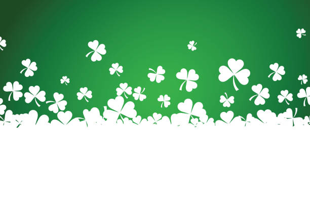 St. Patrick's day background. St. Patrick's day background with shamrocks. Vector paper illustration. irish culture stock illustrations