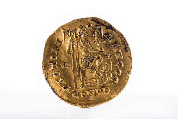 extreme close-up of a tiny plaque with the image of Jesus, very old and weathered