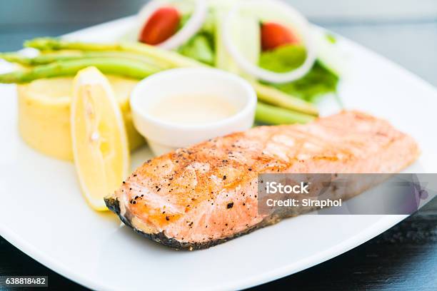 Salmon Dish Stock Photo - Download Image Now - Crockery, Food, Healthy Eating