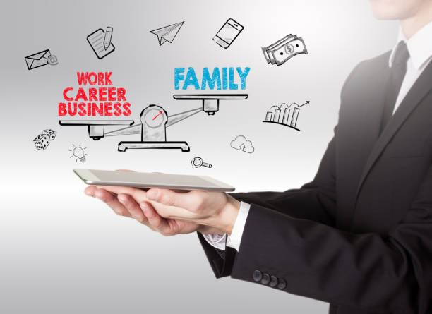 istock Work Family Life Balance, young man holding a tablet computer 638819744