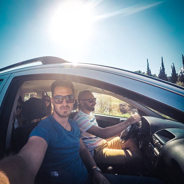 istock Selfie with friends on the road 638820490