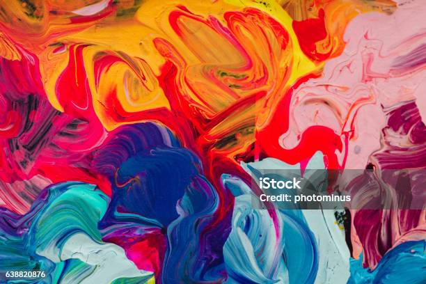 Macro Close Up Of Different Color Oil Paint Colorful Acrylic Stock Photo - Download Image Now