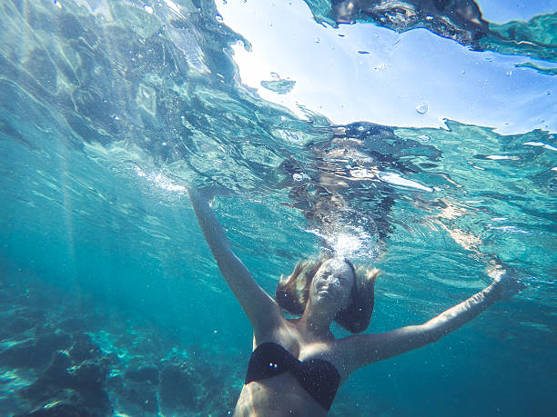 istock Young woman underwater 638824072