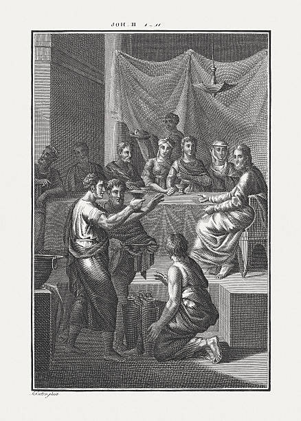istock Wedding at Cana (John 2), copper engraving, published c. 1850 638825782