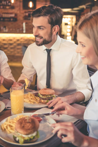 istock Business team resting in cafe 638832464