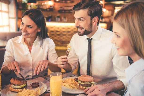 istock Business team resting in cafe 638832528