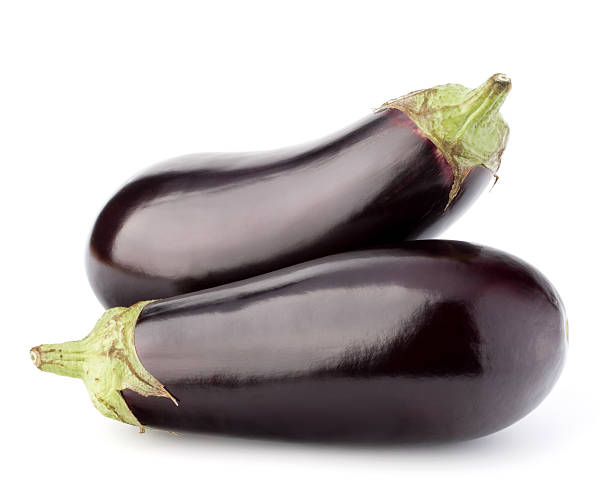 istock Eggplant or aubergine vegetable isolated on white background cut 638832676