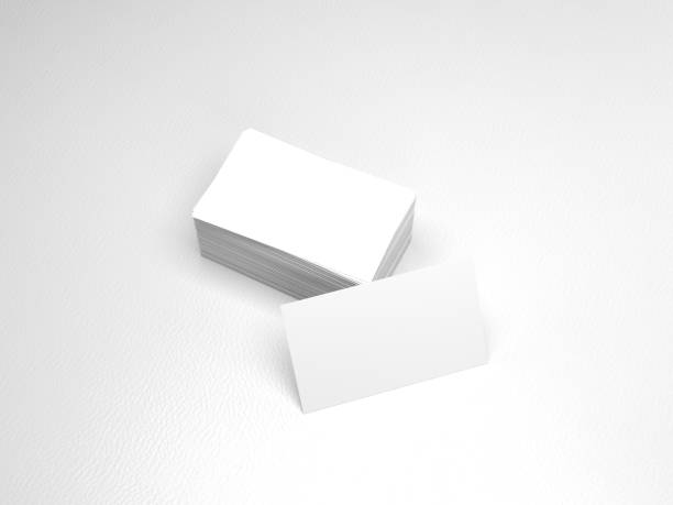 istock Stack of business cards. Namecards mockup template on white leather 638837540