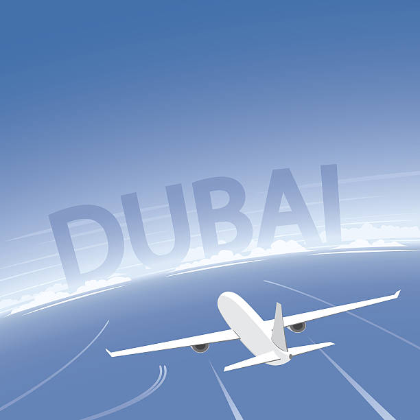 dubai flugdestination - travel earth airplane dubai stock-grafiken, -clipart, -cartoons und -symbole