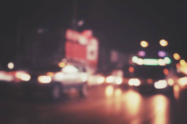 istock Blurred of car on road at nigth 638843918
