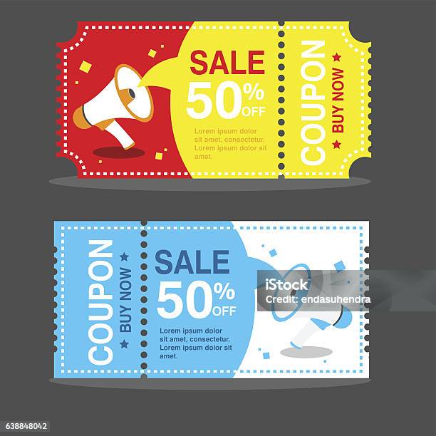 Vector Image Coupon Discount Template Stock Illustration - Download Image Now - Coupon, Sale, Banner - Sign