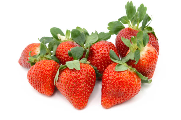 istock Group of fresh Strawberry on white background 638852202