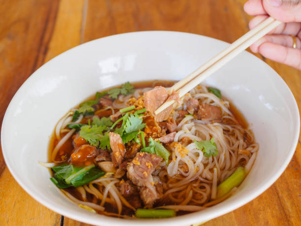 istock beef noodle with hot soup in a brown bowl 638853206