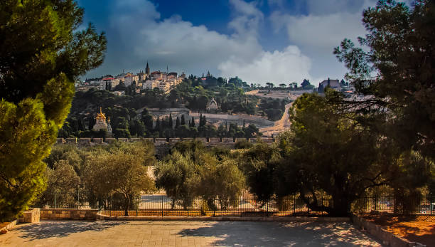 올리브 산 전망 - mount of olives 뉴스 사진 이미지