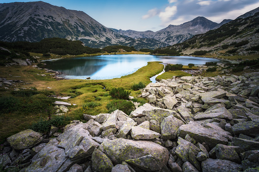 Muratovo lake in mountains of Pirin national park