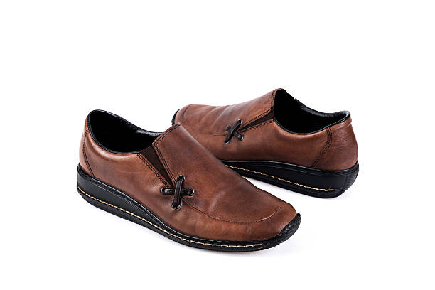 istock Brown women's casual shoes on a white background 638861306