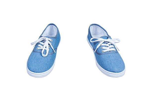 istock Pair sneakers, blue color isolated background 638864088