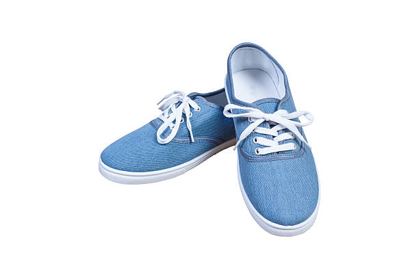 istock Pair sneakers, blue color isolated background 638864170