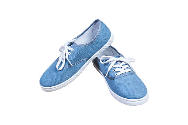 istock Pair sneakers, blue color isolated background 638864258