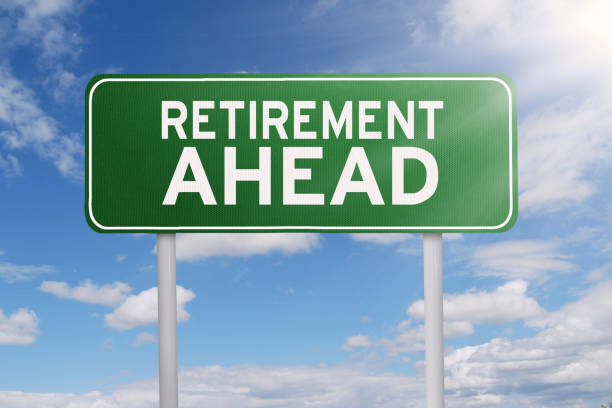 Text of retirement ahead on signboard