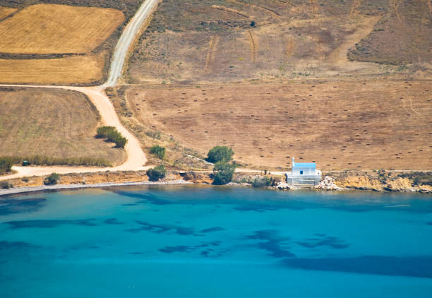 Beautiful nature of Antiparos island of Greece with crystal blue water and amazing views .