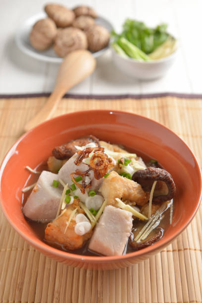 istock Fish boiled taro ginger and Shiitake Mushroom 638883446