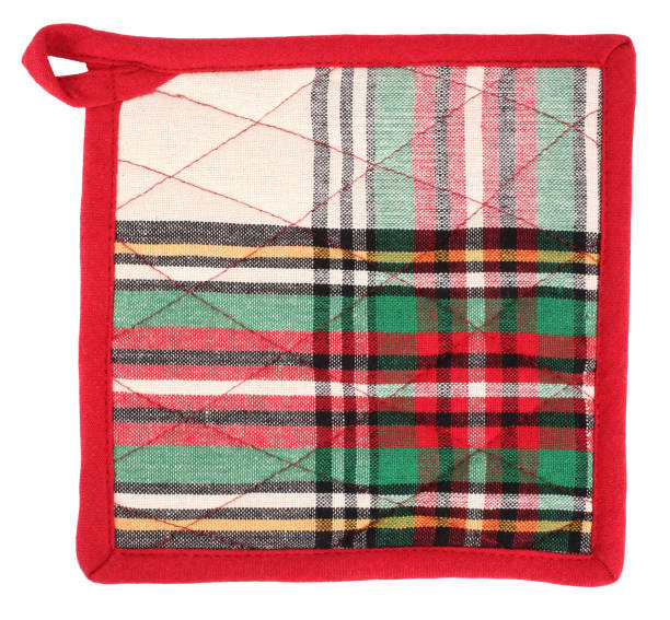istock Pot holder lovely red green and white plaid 638885824