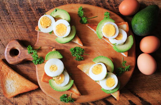 istock Bruschetta with herbed eggs and avocado 638886198