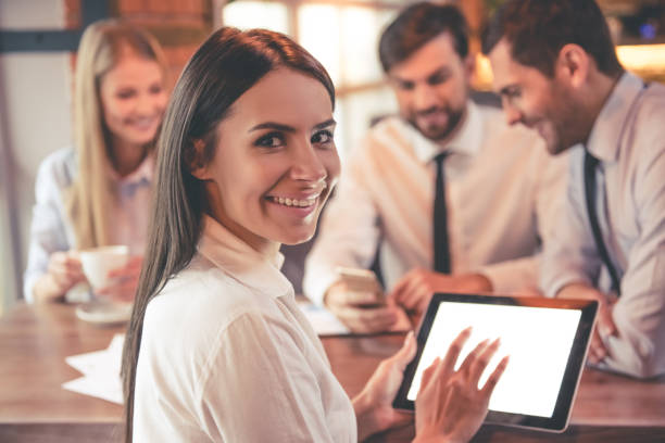 istock Business people in cafe 638887526