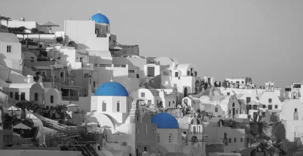 istock The blue dome churches of Santorini, Greece 638889712