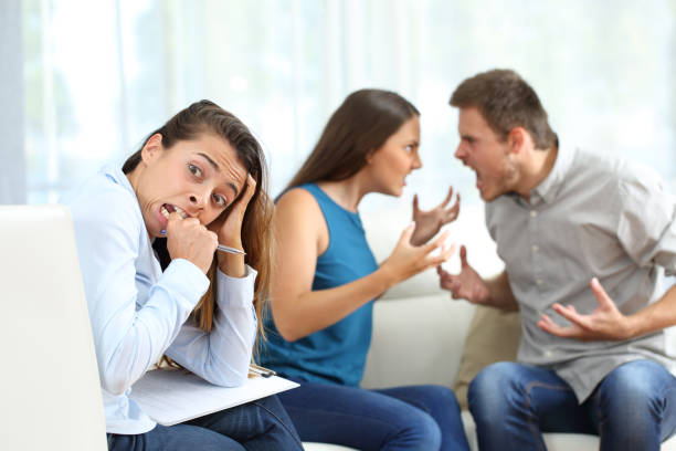 istock Couple arguing in theraphy driving crazy the therapist 638891444
