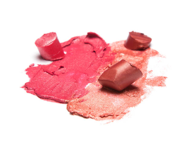 istock Samples of smeared and sliced lipstick on white background 638891618