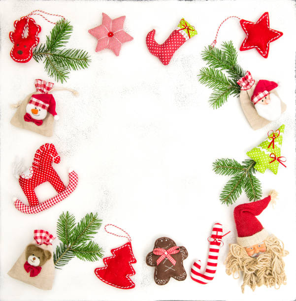 istock Christmas frame  ornaments decoration gift bags 638892052