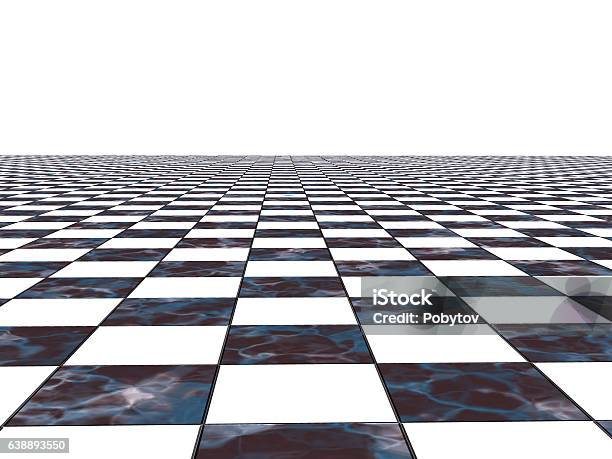 Chess Surface In Perspective Stock Photo - Download Image Now - Chess Board, Checked Pattern, Flooring