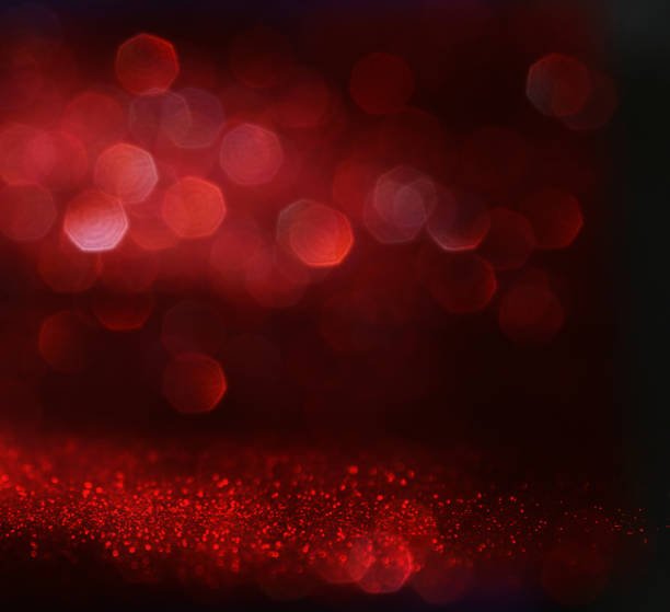 istock Red glitter vintage lights background 638899566