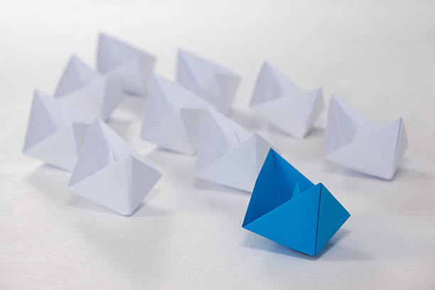 istock Paper boats arranged together 638900408