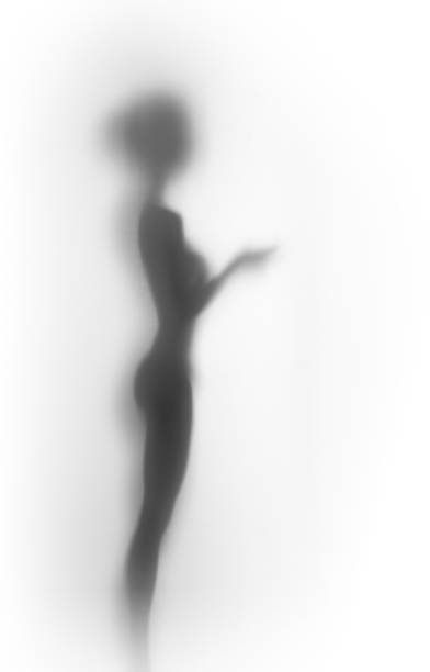 istock Slim woman silhouette, white background 638903174