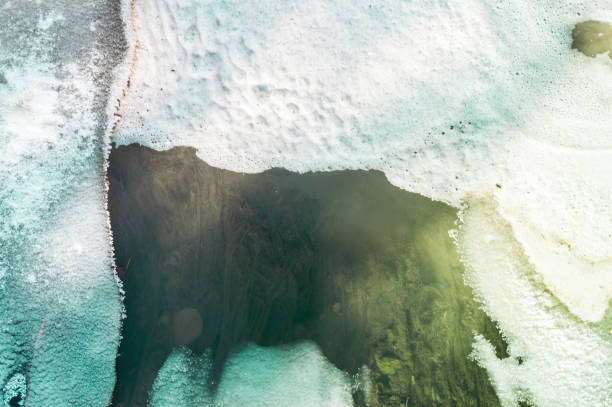 istock Frozen water of a canal on cold winter day 638903442