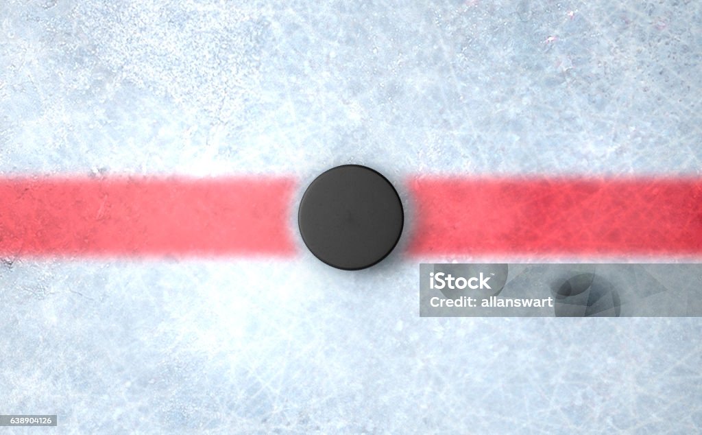 Hockey Puck Centre A 3D render of the center mark of an ice hockey rink stadium with a hockey puck Hockey Puck Stock Photo