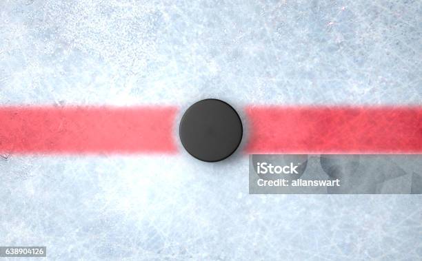 Hockey Puck Centre Stock Photo - Download Image Now - Hockey Puck, Ice, Ice Hockey