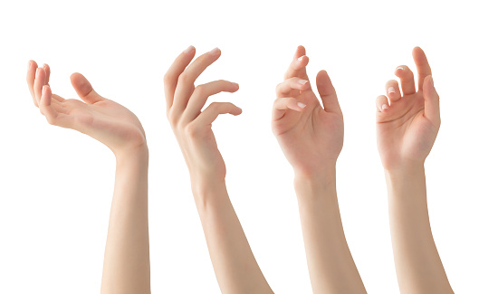 Hands set with clipping path