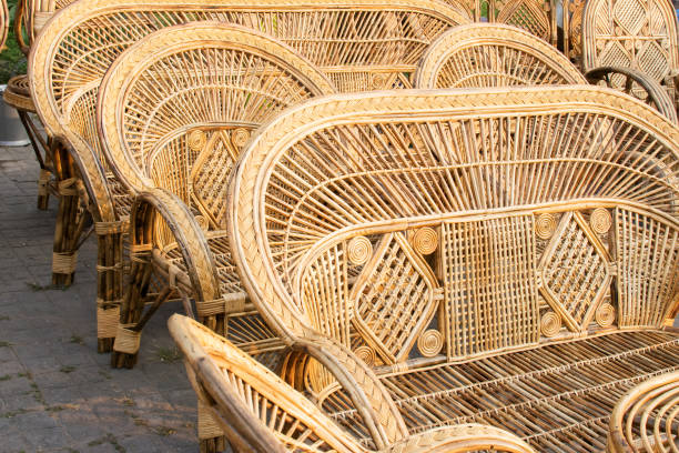 istock Cane made chairs, handicraft items on display , Kolkata 638906372
