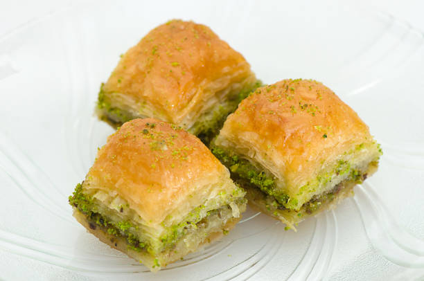 istock Baklava with pistachio on a white background 638910258