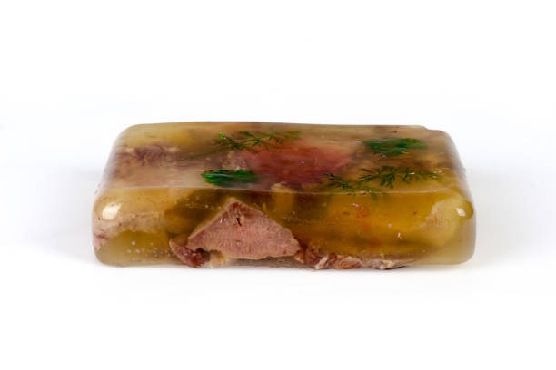 jellied tongue dish on a white background