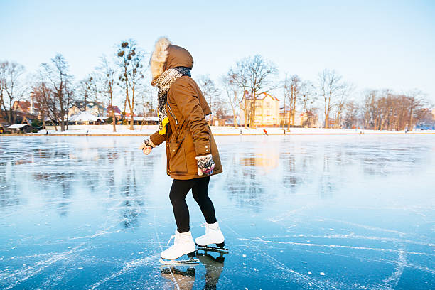 istock Ice skating on the frozen lake 638910534