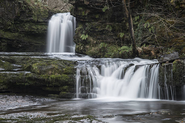 istock Beautiful waterfall landscape image in forest during Autumn Fall 638917184
