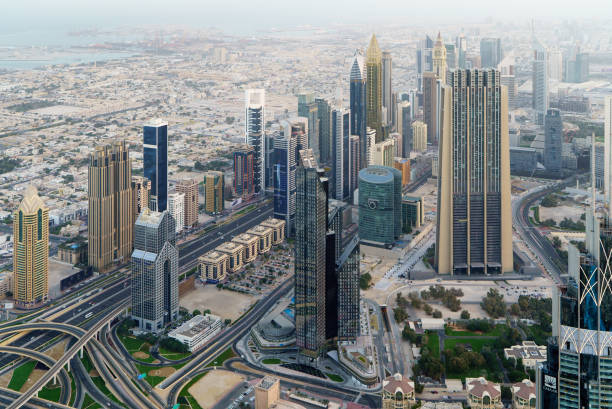 istock Dubai early morning aerial cityscape 638920534