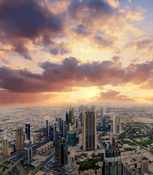 istock Dubai early morning aerial cityscape 638920626